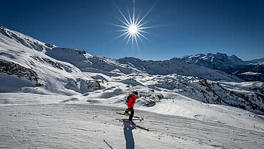 Skifahren im Halsital im Winter