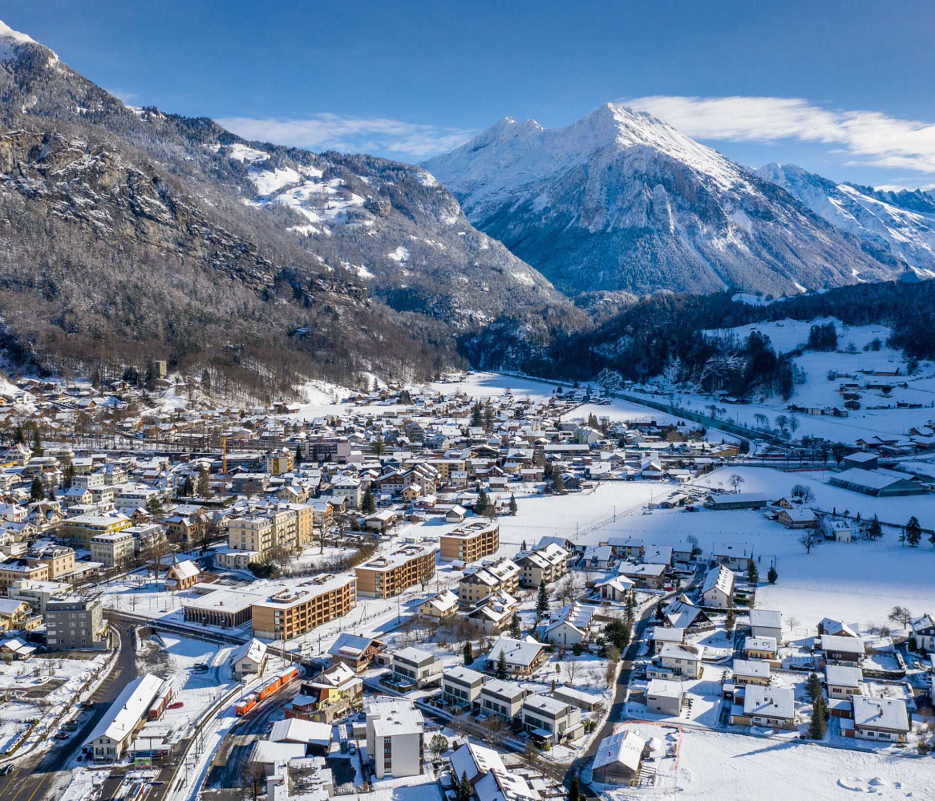 Swiss Peak Resorts in Meiringen BE im Winter mit Schnee. Aufgenommen im Januar 2021. ©David Birri