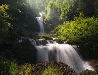 Wasserfall im Haslital im Sommer
