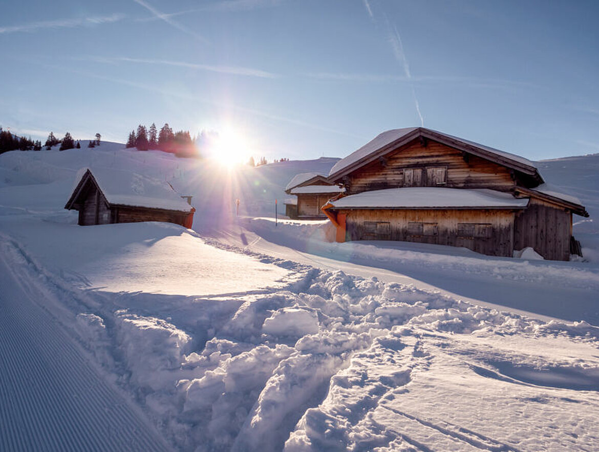 Hasliberg schneebedeckte Hütten am Hasliberg im Winter photography by plpictures.com