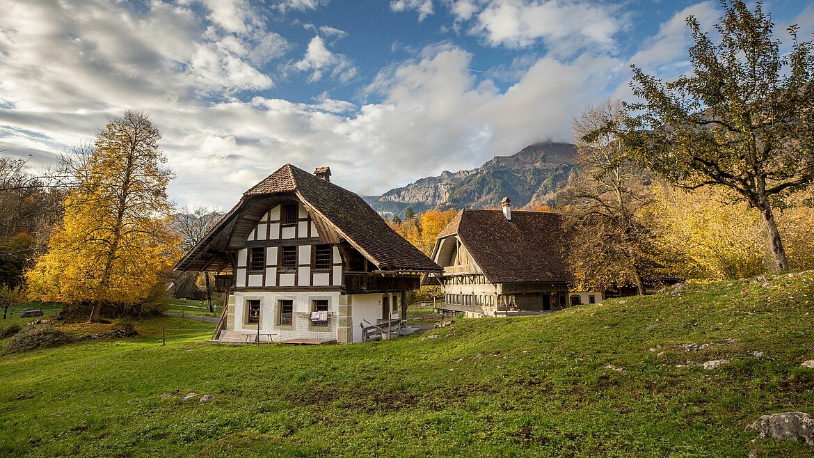 Berglandschaft am Ballenberg in der Region Haslital