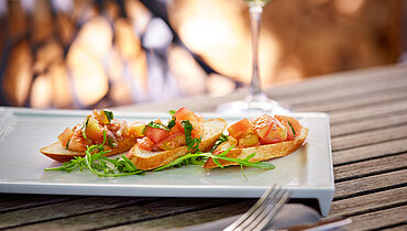 Bruschetta im Restaurant im Hotel Victoria Meiringen