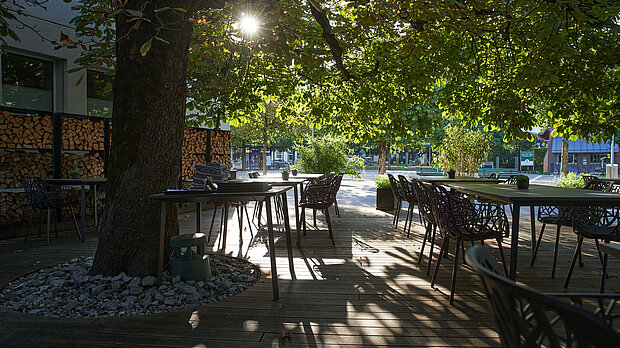 Terrasse von dem Hotel Victoria in Meiringen