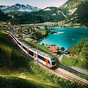 Checking in starts long before you reach the hotel. ⁠ ⁠ If your journey to Victoria Hotel takes you past Lake Lungern, consider yourself officially welcomed to the Swiss Alps.