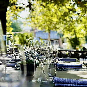 Sun in your face, wine in your glass, stories on the table. ⁠ Our terrace is open — and it's pure spring magic! ️ See you under the Chestnut tree...