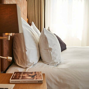 Spring Skiing, sun, terrace ️️️ — and a bed worth coming back for. ⁠ Book the stay, the rest follows.